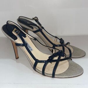 Luchando Padovan Patent Leather Strappy Sandals Size 10